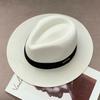 Unisex Panama Straw Hat: Adjustable Jazz Topper with Large Head Circumference, Sunshade, and UV Protection - Trendy All-Match Design.