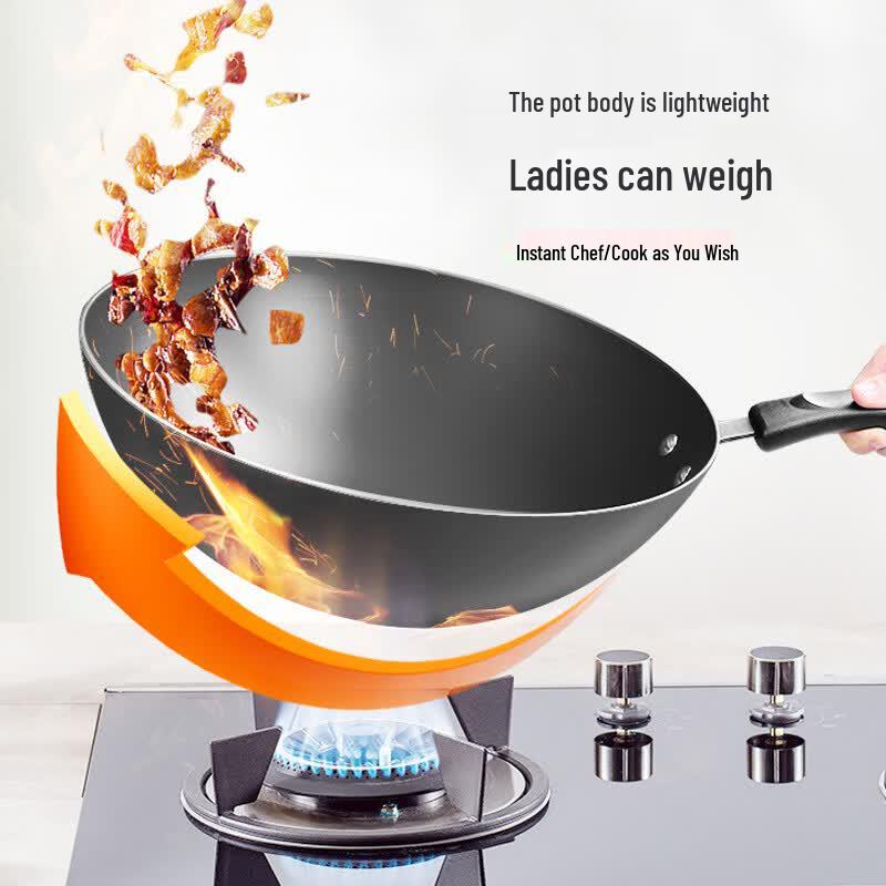 ASD 32cm Non-Coated Low Smoke Wok