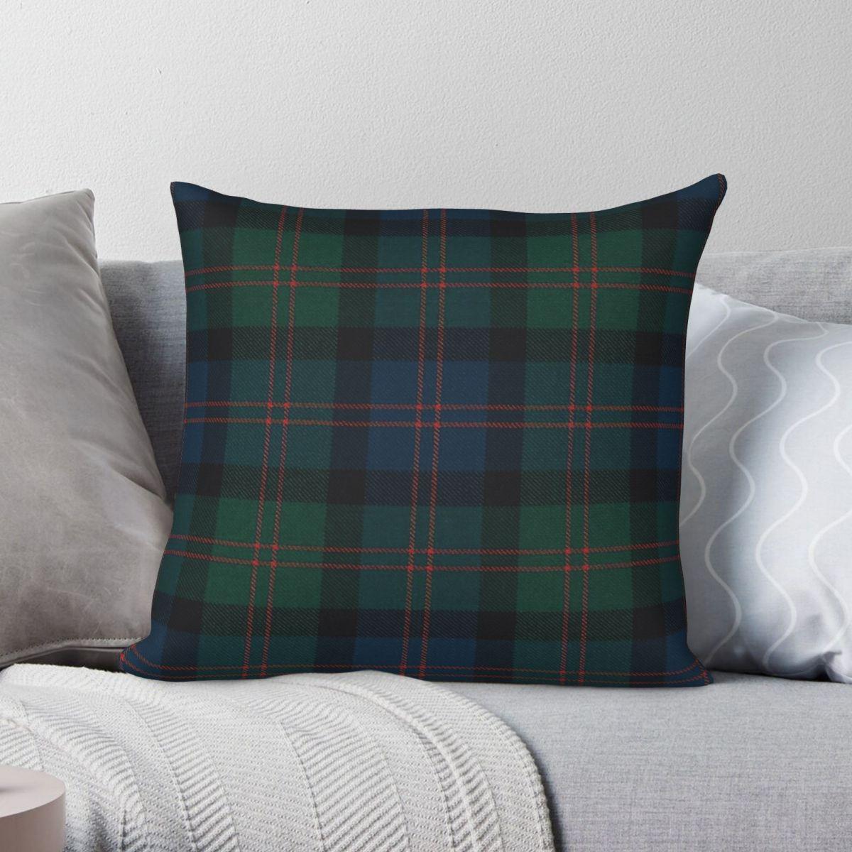 Exquisite Ornaments Unisex Blair Scottish Tartan Square Pillowcase Polyester Linen Velvet Creative Zip Decor Sofa Seater Cushion Cover