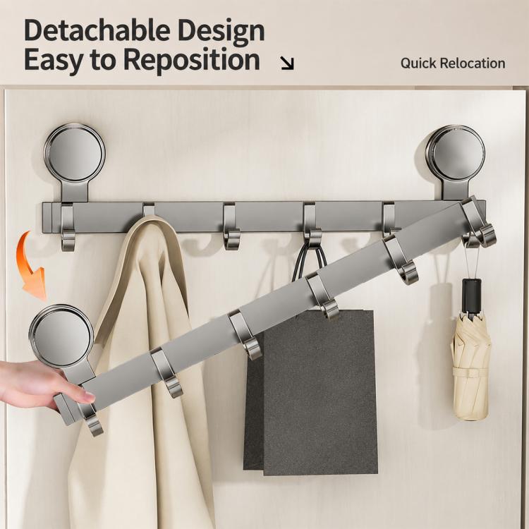 No-drill Door Back Vacuum Suction Cup Hooks Storage Rack