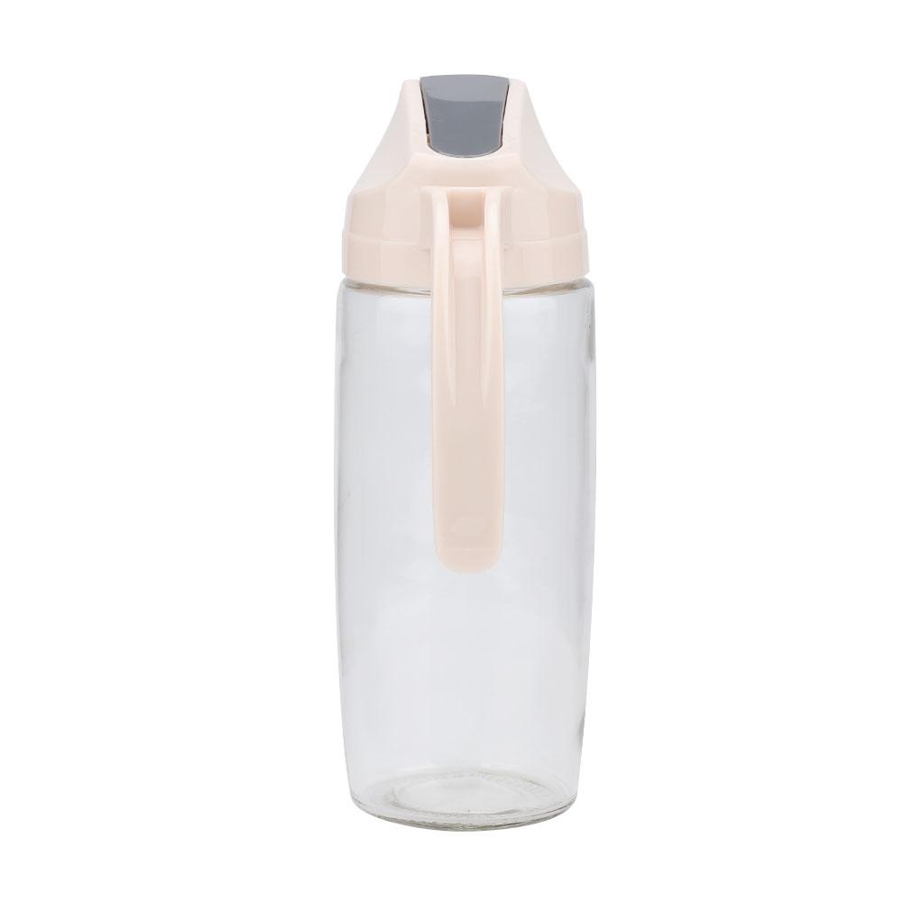 Glass Oil Dispenser Bottle  proof Dust Proof Automatic OpenCelsiusClose Oil Pot Apricot (300ml)