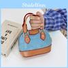 Fashionable Pu Spliced Shell Bag With Breathable Material For Casual Wear