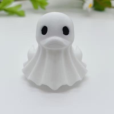3D Printed Spooky Duck Halloween Ghost and Bat Figurine Model Decoration