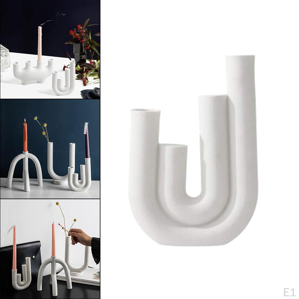 2 Pieces Abstract Ceramic Candle Holders Desktop Decoration Ornament for Yoga Gardens Spring