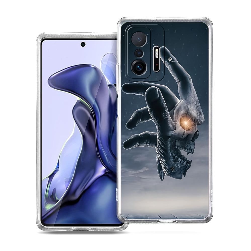 Transparent Phone Case for Xiaomi Mi 14 13 12 11 Ultra 13T 12T 11T Poco X3 NFC F3 F6 Pro 5G Soft TPU Shell Terror Black Skull