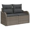 Ensemble de Canapé de Jardin 6 Pièces avec Coussins en Rattan Gris Poly, Canapé de Jardin 2 Places avec Coussins en Rattan 3345809