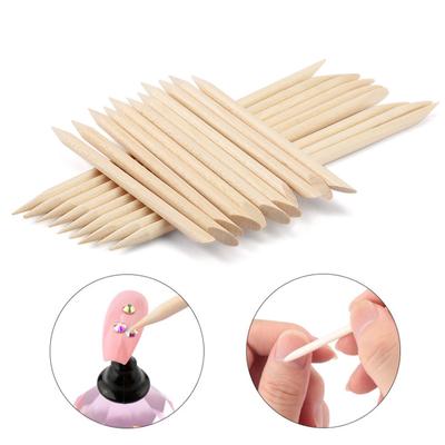 100 Pcs Nail Art Design Orange Wood Sticks Cuticle Pusher Remover Manicure Pedicure Care