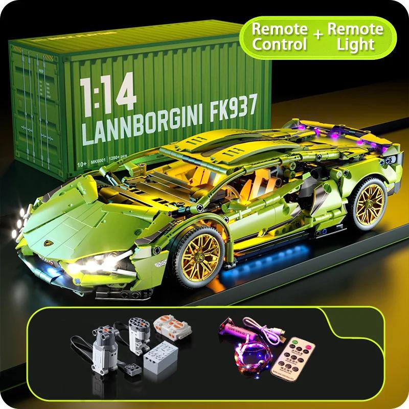 1314pcs  Technical 1:14 Racing Sport Car Model Building Blocks MOC City Vehicle Supercar Adult Toy for Boy Children Gift
