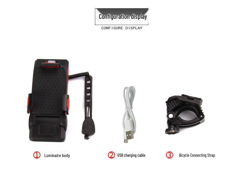 4-in-1 Bicycle Light: Headlight, Phone Holder, Horn & Power Bank for Night Riding