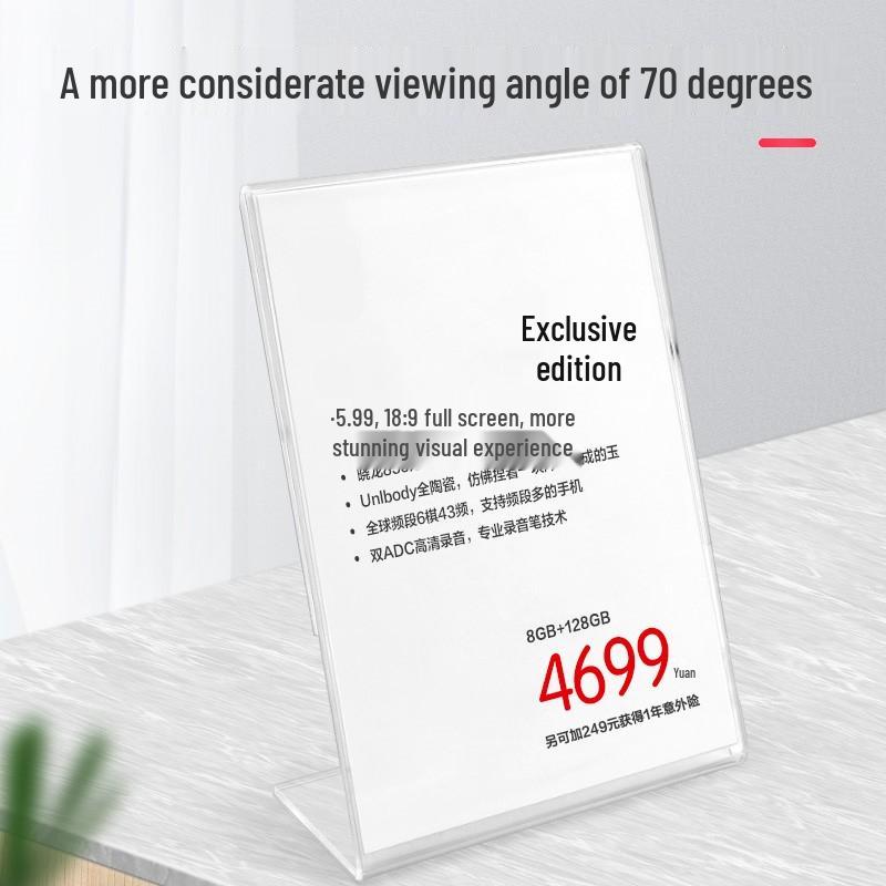 A4 High-Durability Acrylic Menu Display Stand