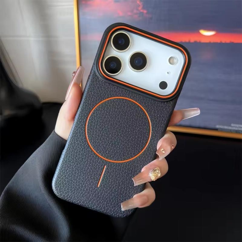 

Frosted Hit Color Lichee Pattern Magnetic Phone Case For iPhone 17 Air 16 15 14 13 12 11 Pro Max Plus For Magsafe TPU Soft Cover iPhone 11 чёрный