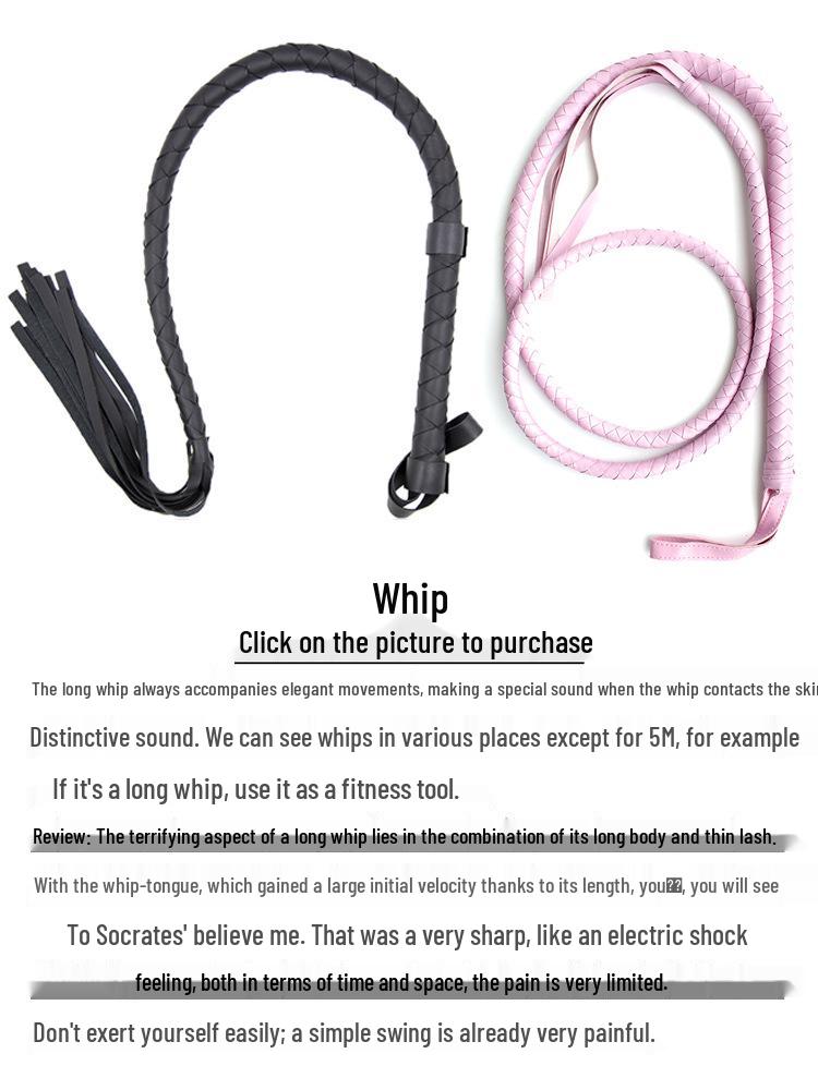 Flirty Pink Leather SM Whip - Adult Flirtatious Spanking Prop for Women