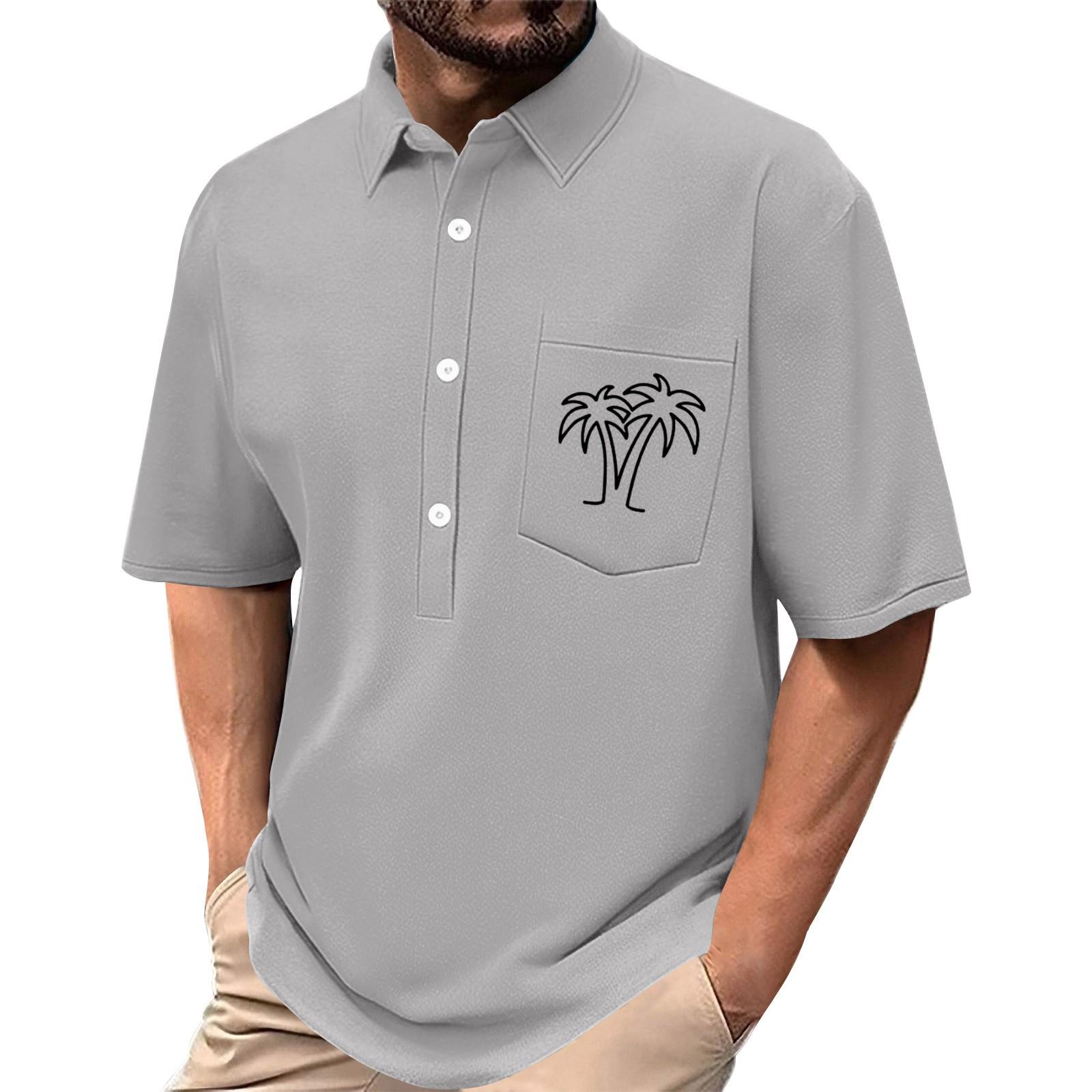 

Мужская летняя однотонная рубашка с принтом, эластичная в четырех направлениях, с лацканами, на пуговицах, с карманом, повседневный спортивный топ с короткими рукавами XL