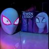 Adult Spider-Gwen Cosplay Helmet Touch Activated Light Up Electric Movable Eyes Mask Halloween Party Headgear