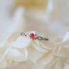 Huitan New Cute Ring With Heart Cubic Zircon Creative Design Women Jewelry Ring Daily Wearable Accessary Ring For Girl