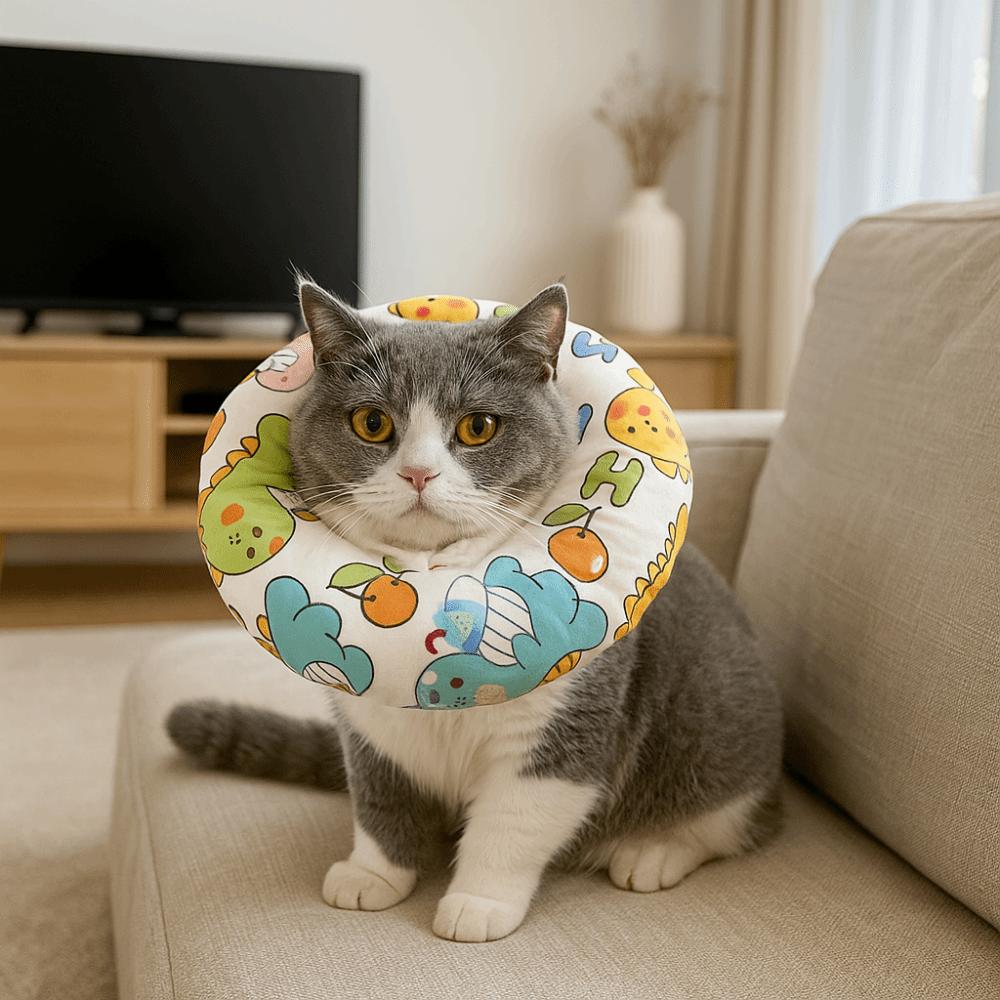Círculo Isabelino Anti-Mordida para Gato Coleira Ajustável de Recuperação para Gato Coleira de Pescoço para Gato Pós-operatório