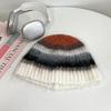 Japanese Colorful Striped Dopamine Plush Fisherman Hat Women's Autumn and Winter Warm Ear Protection Woolen Hat Niche Basin Hat