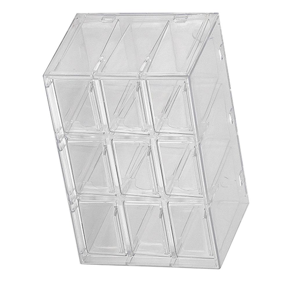 9 Grids Desktop Storage Box Clear Multipurpose Drawer Organizer Dustproof Space Saving Divided Drawer Cosmetic Storage