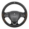 Car Suede Carbon fiber Leather Steering Wheel Cover For Mitsubishi Outlander Pajero Asx Lancer EX Evolution L200 Triton RALLIART
