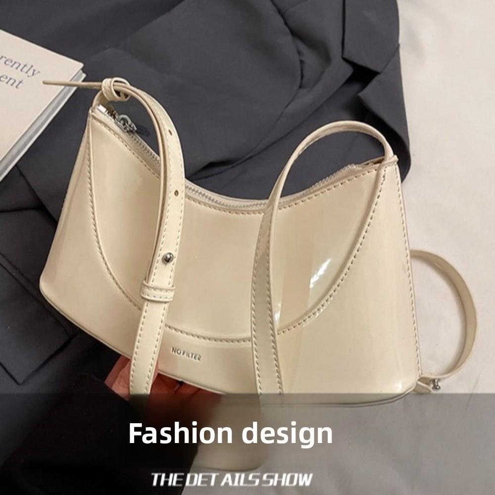 PU Leather Half-Mo Crossbody Bag Versatile Purse Wallets PU Leather Shoulder Bag Korean Style Messenger Bag Underarm Bag Party