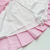 Striped Long Sleeve Shirt Women's Tennis Set Fashion Casual Elastic Waist Pleated Skirt Two-Piece Set