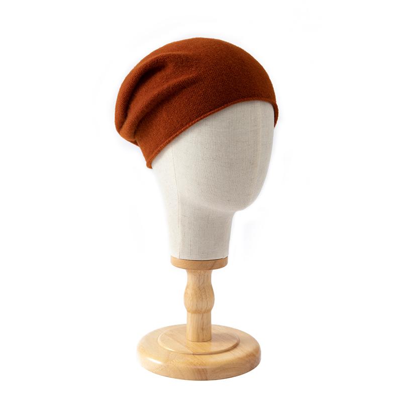 Women's Cashmere Hat Qinghe Cashmere 30% Cashmere 70% Wool Women's Autumn and Winter Cashmere Headscarf Soft and Warm
