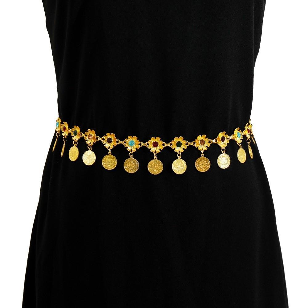 Metal Waist Chain For Women With Hollow Carving And Dangle Waterdrop Pendant Summer Fashion Accessory