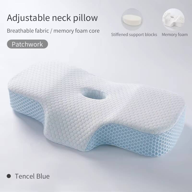 Ergonomic Orthopedic Memory Foam Neck Support Pillow Comfortable Removable Cover Customized Sleeping Travel Positioner