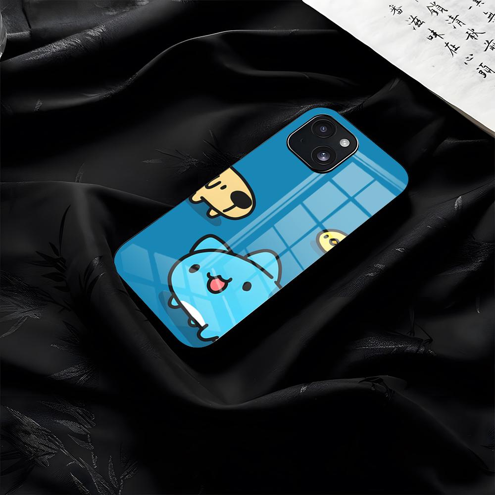 CUTE B-Bugcat Capoo Phone Case For IPhone 17 Pro Max 16 15 14 Pro Max 13 11 Plus Glass Cover