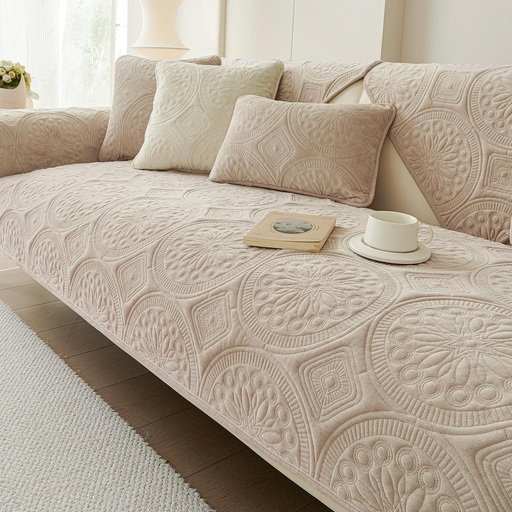 Sofakissen Herbst und Winter Verdicktes Plüsch Sitzkissen Schlichtheit Winter Neu Rutschfester Bezug Stoff