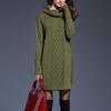 Autumn and Winter Women Casual Knitted Long Sleeve Winter Dresses Sweater Solid Knee Length Loose Fat Female Dresses