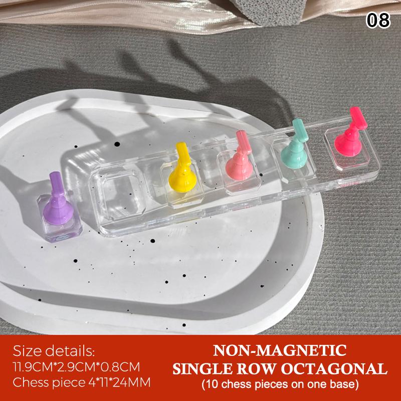 5/10 Grid Non-Magnetic Nail Stand Nail Sample Display Stand Nail Training Stand With Tray For Nail Polish Tips Nail Painting