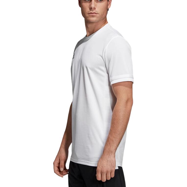 adidas T Shirts Men's White Crew Neck Moderate Straight Fit DW6896