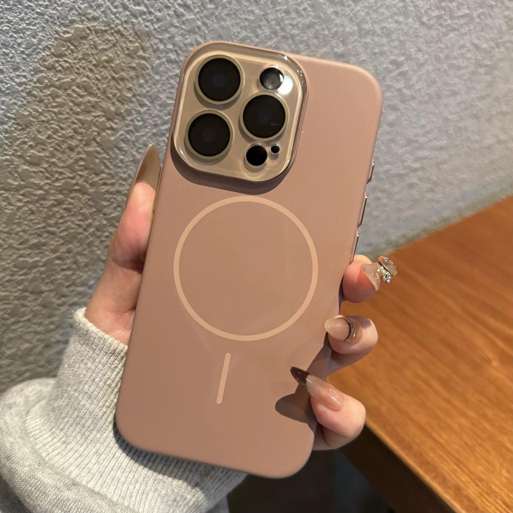 Applicable To IPhone 16 Soft Matte Skin Feeling Thin Circle Magnetic Suction Phone Case Apple 15 Crystal Lens Film Protection Case