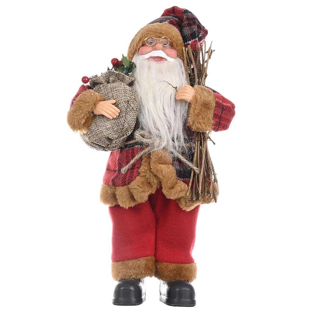 Santa Claus Christmas Standing Holiday Figurine Collection Pendant Xmas Tree Hanging Decor Traditional Handmade Doll Ornaments