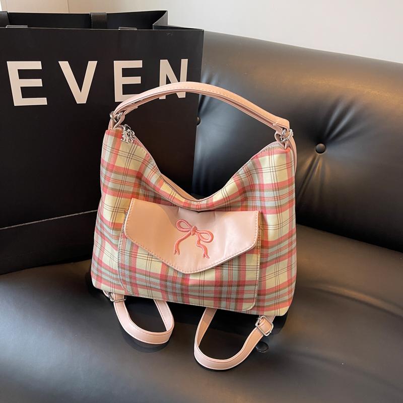 Version kontrastierende gestreifte Tragetasche für Damen Sommer neue Mode Akademie-Stil Schleife einzelne Schultertasche Premium