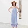 Chuyu Women's Light Blue Ruffle A-line Summer Dress