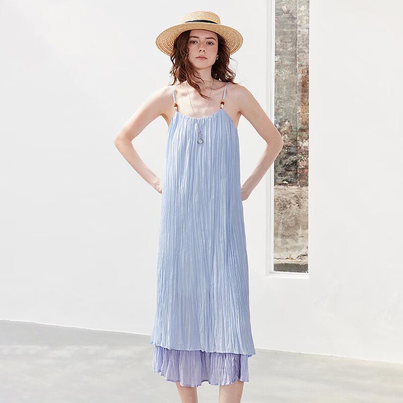 Chuyu Women's Light Blue Ruffle A-line Summer Dress