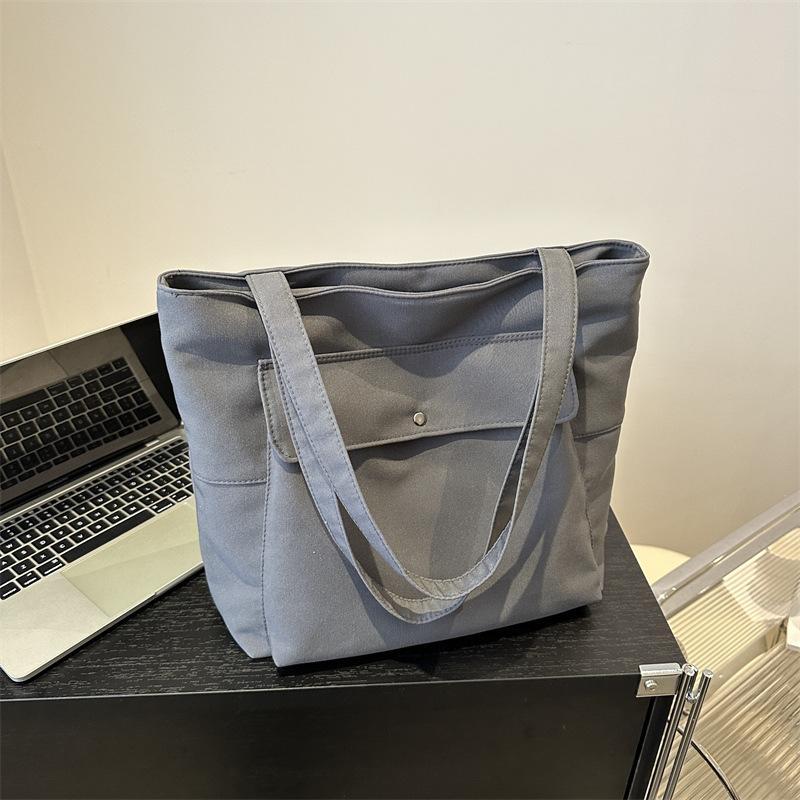 Large Capacity Open Girly Fashion Single Shoulder Shopping Bag Women's Commuter Linen Handbag