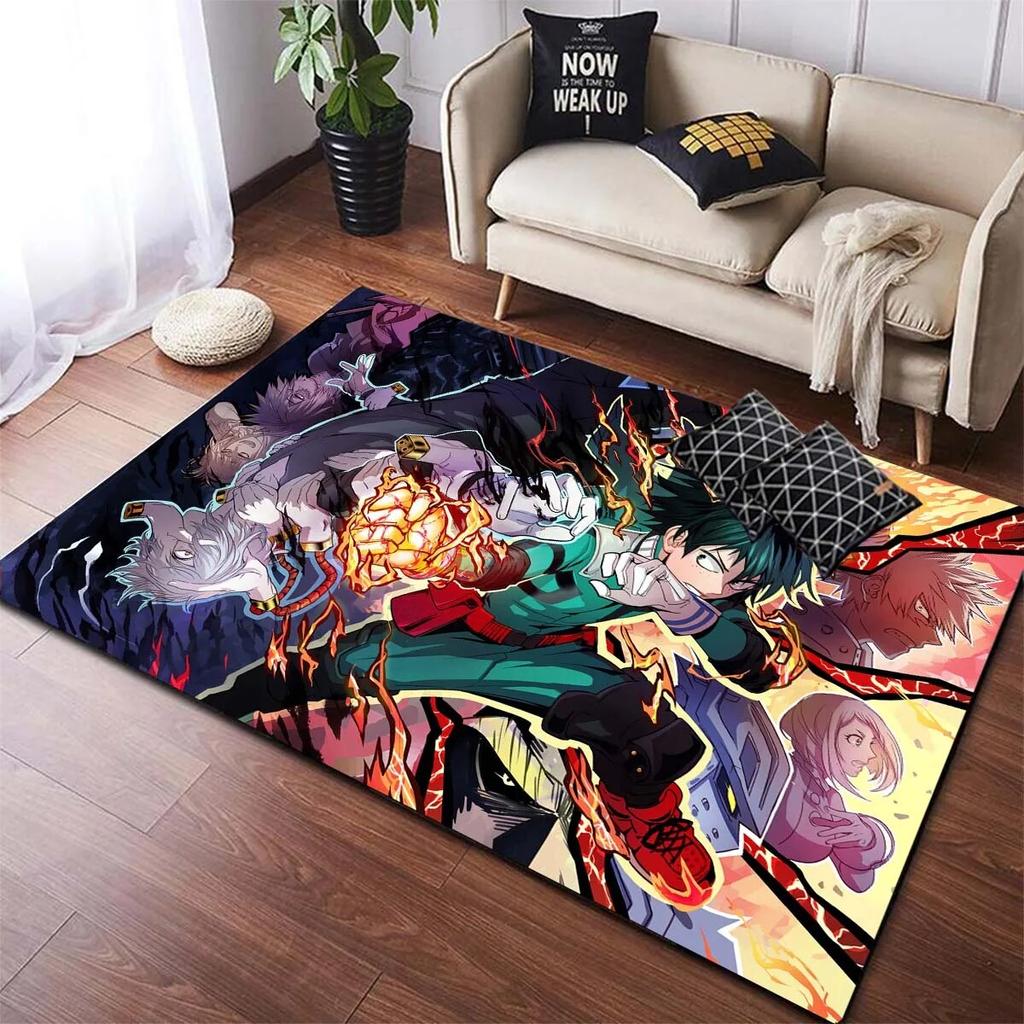Japanese Anime Cartoon My Hero Academia Large Area Rug for Living Room Bedroom Dorm Floor Mats Doormats
