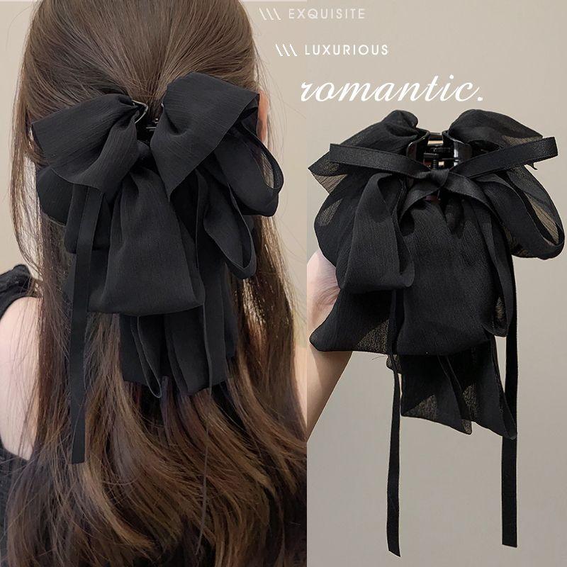 Bow hair clip, women's mesh, shark hair clip, headband clip