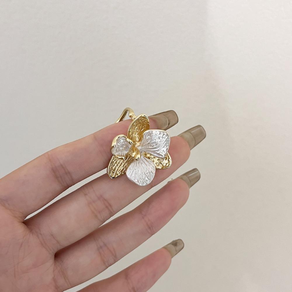 Butterfly Orchid Enamel Finger Ring Sweet French Irregular Ring Creative Drip Oil Flower Ring  Gift