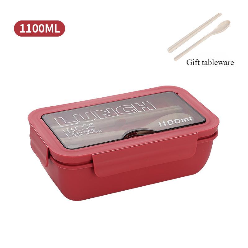 

1pc Cute Lunch Box for Kids Food Grade Plastic Grid Lunch Box with Cutlery,Microwavable and Large Capacity Students Bento Box