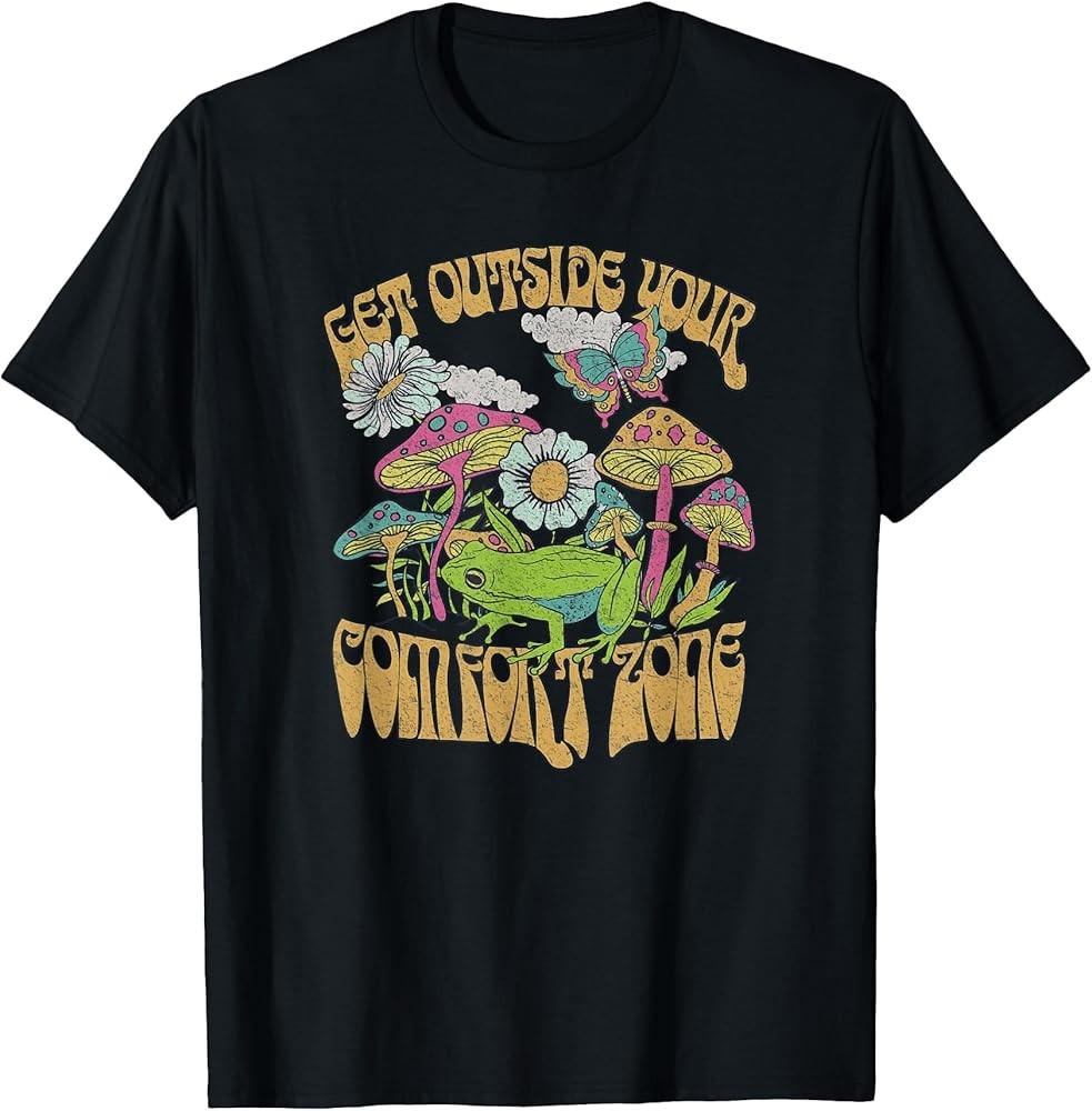 Trendy Outdoors Groovy Get Outside Your Comfort Zone TShirt Unisex T-Shirt XL