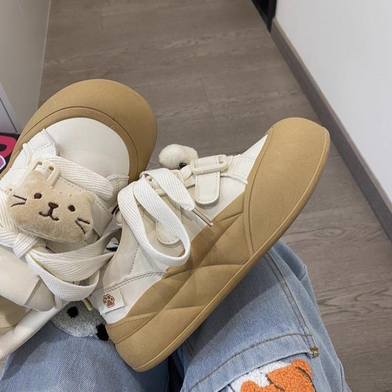 Dopamine Guochao niche original ugly cute KT small fish big head shoes women's new autumn platform puffs