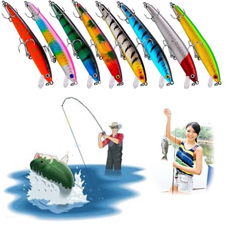 Realistic Minnow Fishing Lures Set 10-color 9.5cm 8.5g Explosive Hook Bait