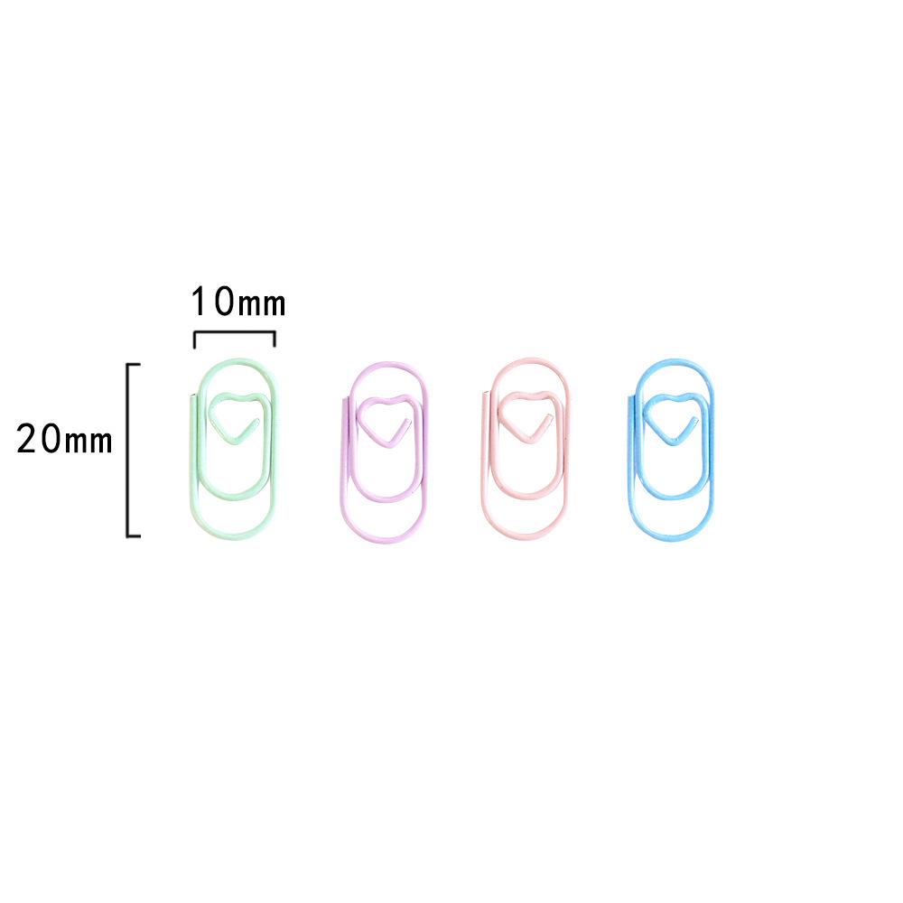 Heart-Shaped Macaron Colored Paper Clips - Creative Stationery Clips for Office Documents and Organization