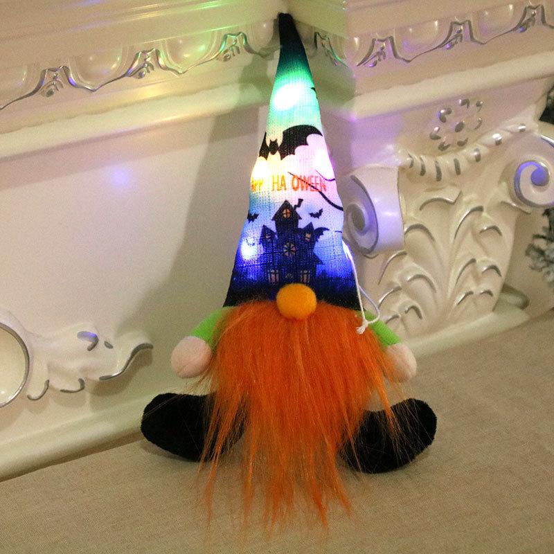 

Рождество Хэллоуин Сидящая Светящаяся Фигурка Кукла Без Лица Рудольф Глубокий Лес Старик Маленький Подарок оранжевый