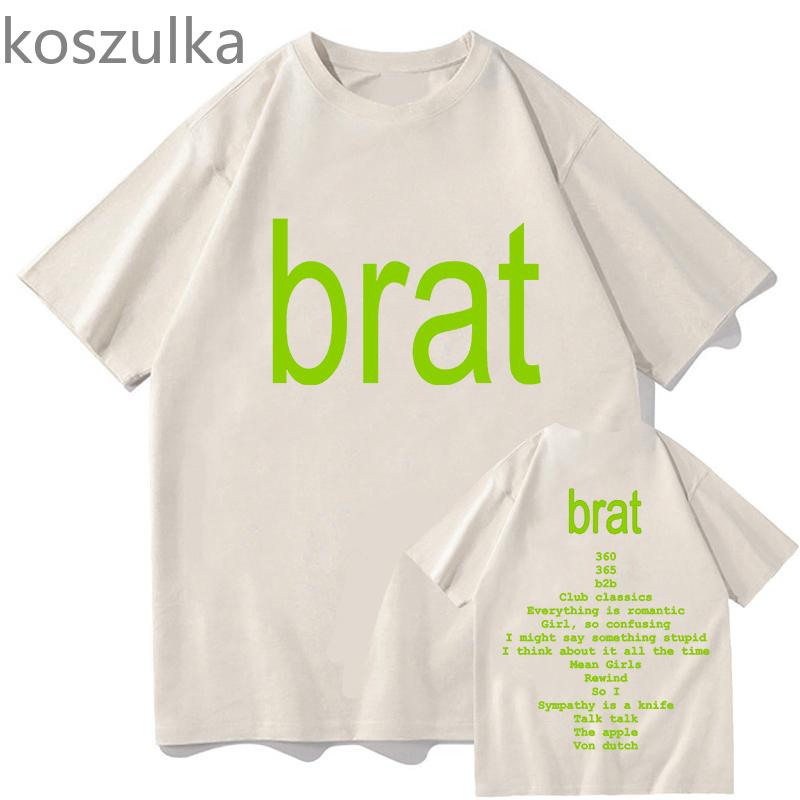 Charli xcx Brat T Shirt Unisex Harajuku Ästhetische Fans Unisex T-shirt Unisex Sommer Baumwolle Tees Shirts Harajuku Vintage Streetwear