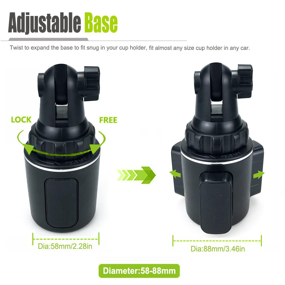 Car Cup Holder Cellphone Mount Stand 360° Rotation Mobile Phone Cradle Compatible For IPhone Android Phone